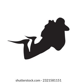 Black silhouette scuba divers. Vector illustration.