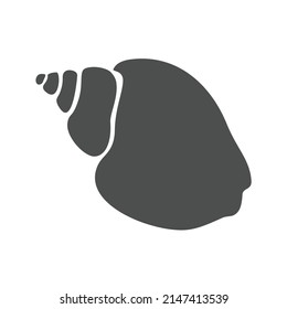Black silhouette sea shell isolated on white background. Sea shell vector collection.
