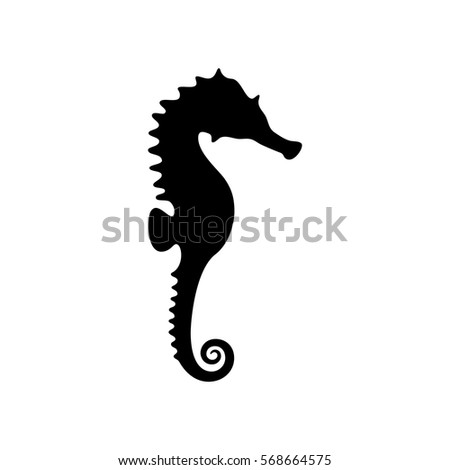 black silhouette of seahorse Stock photo © 