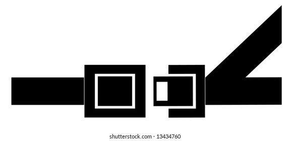 black silhouette of a seatbelt - indicating to buckle up - vector