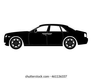 black silhouette sedan