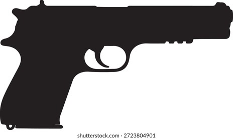 Silhueta preta de uma pistola semiautomática