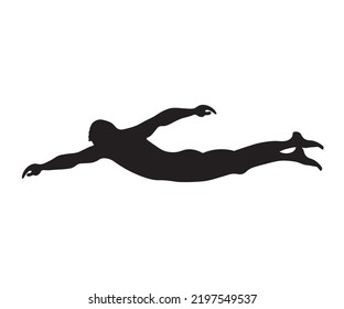 Black Silhouette Shadow Swimming Man Stock Vector (Royalty Free ...