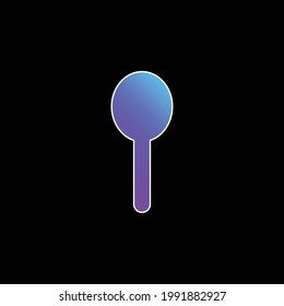 Forma de silueta negra de un objeto como icono de vector de degradado azul de cuchara
