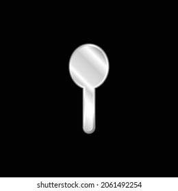 Black Silhouette Shape Of An Object Like A Spoon silver plated metallic icon