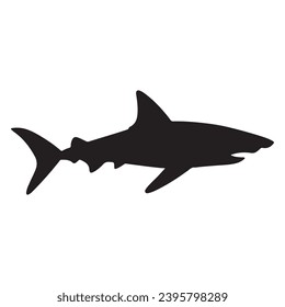 A black Silhouette shark animal