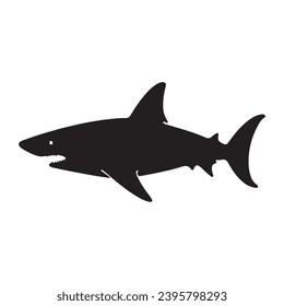 A black Silhouette shark animal