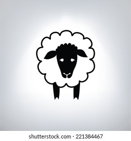 black silhouette of sheep
