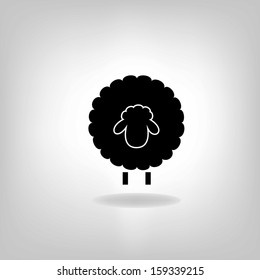 black silhouette of sheep on a light background. Logo design for the company.