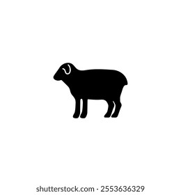 Black silhouette of a sheep, perfect for farm or livestock related designs.