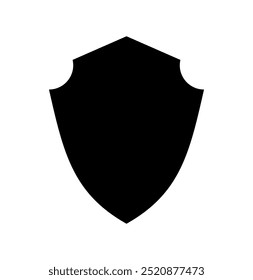 Silueta negra Logo del marco del escudo. Vector Plantilla Señal de Protección, Guardia y Seguridad. Seguro o Inmunidad Diseño de icono vacío aislado sobre fondo blanco. Símbolo para el diseño de su Sitio web, App