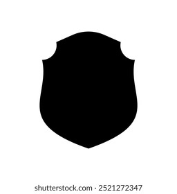 Silueta negra Logo del marco del escudo. Vector Plantilla Señal de Protección, Guardia y Seguridad. Seguro o Inmunidad Diseño de icono vacío aislado sobre fondo blanco. Símbolo para el diseño de su Sitio web, App