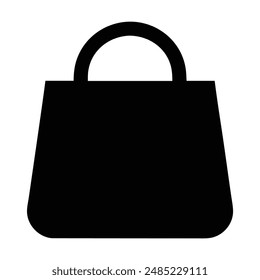 Black silhouette of a shopping bag. Vector illustration