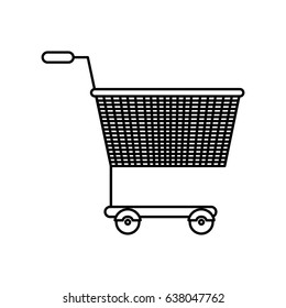 black silhouette of shopping cart vector illustration