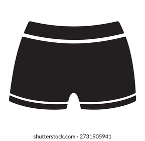 Uma silhueta preta de cuecas de boxer simples para homens.
