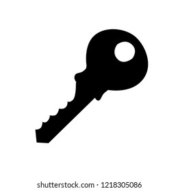 black silhouette of a simple key