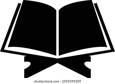 Black Silhouette Simple Quran Flat Design Ramadan Icon