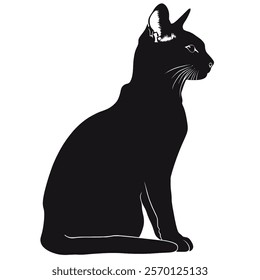Black silhouette of a Singapura