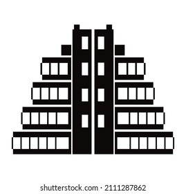 Construcción de rascacielos de silueta negra para el diseño y la decoración de la ilustración de las existencias sobre un fondo blanco