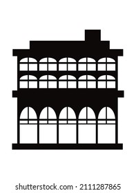 Construcción de rascacielos de silueta negra para el diseño y la decoración de la ilustración de las existencias sobre un fondo blanco