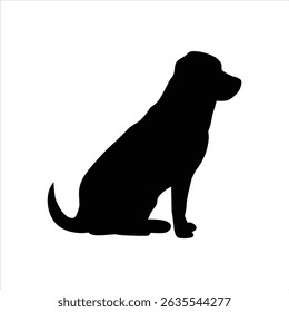 Black Silhouette Sitting Dog Icon

