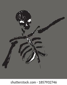 Silueta negra de un esqueleto
