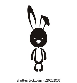 black silhouette of skinny rabbit