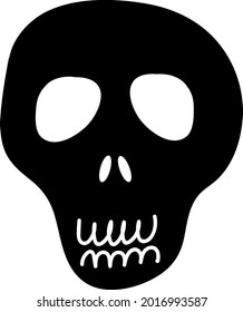 Black Silhouette Skull Isolated On White Stock Vector (Royalty Free ...