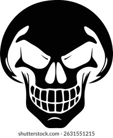 Schwarze Silhouette von Totenkopf, Vektorgrafik und Totenkopf Logo Design Ideen - Totenkopf Tattoo Design