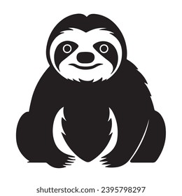 A black Silhouette sloth animal