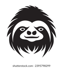 A black Silhouette sloth animal