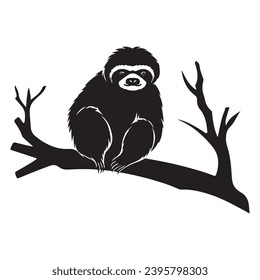 A black Silhouette sloth animal