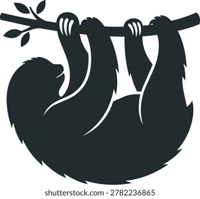 A black silhouette sloth
