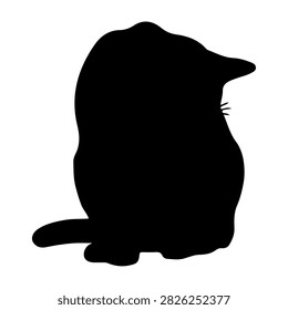 A black silhouette of a small mouse sitting, highlighting its rounded body and pointed nose against a plain white background.