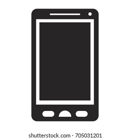 black silhouette of smartphone icon vector illustration