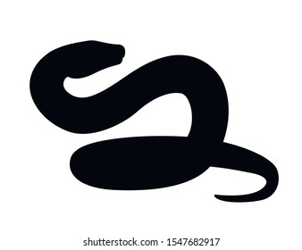 Black Silhouette Snake Cartoon Animal Design Stock Vector (Royalty Free ...