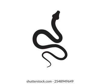 Icono de serpiente de silueta negra. Símbolo de serpiente aislado sobre fondo blanco. Abstractas signo de serpiente. Ilustración vectorial