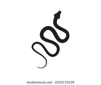 Icono de serpiente de silueta negra. Símbolo de serpiente aislado sobre fondo blanco. Abstractas signo de serpiente. Ilustración vectorial