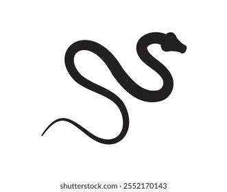 Icono de serpiente de silueta negra. Símbolo de serpiente aislado sobre fondo blanco. Abstractas signo de serpiente. Ilustración vectorial