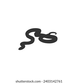 Black silhouette snake. Isolated symbol. Vector illustration