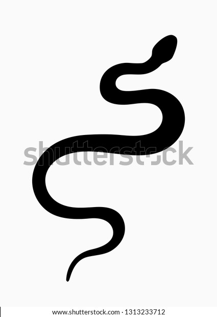 Black Silhouette Snake Isolated Symbol Icon Stock Vector (Royalty Free ...