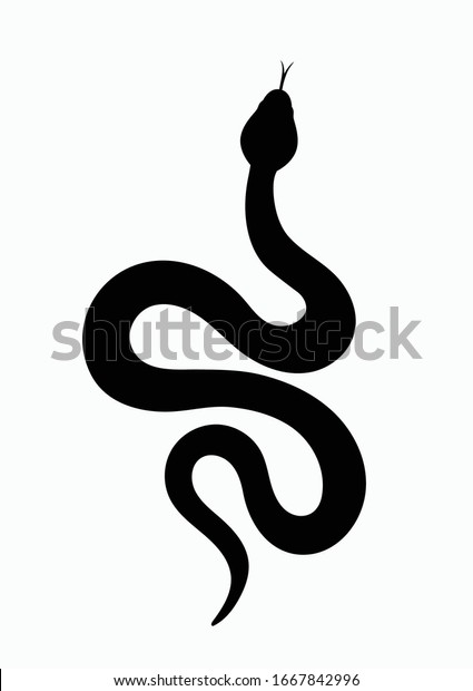 Black Silhouette Snake Isolated Symbol Vector Stock Vector (Royalty ...