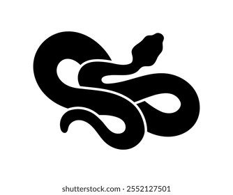 Silueta negra de serpiente. Ilustración de reptiles. Clipart boa constrictor, cobra