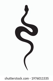 Black silhouette snake. Vector illustration EPS10