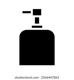 Black silhouette of a soap dispenser. Concept of hygiene, cleanliness, and health.