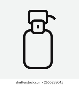 Black silhouette of a soap or sanitizer dispenser with pump top on white background. Clean outline design, perfect for icons, labels, packaging, and hygiene-related graphics.