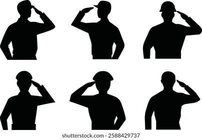 Black Silhouette Soldier Saluting for ANZAC Day