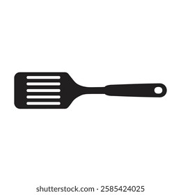 Black Silhouette of Spatula Icon Isolated on White Background