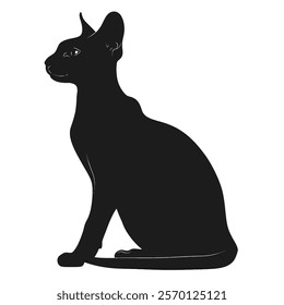 Black silhouette of a Sphynx