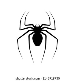 Black Silhouette Spider Spider Icon Isolated Stock Vector (Royalty Free ...